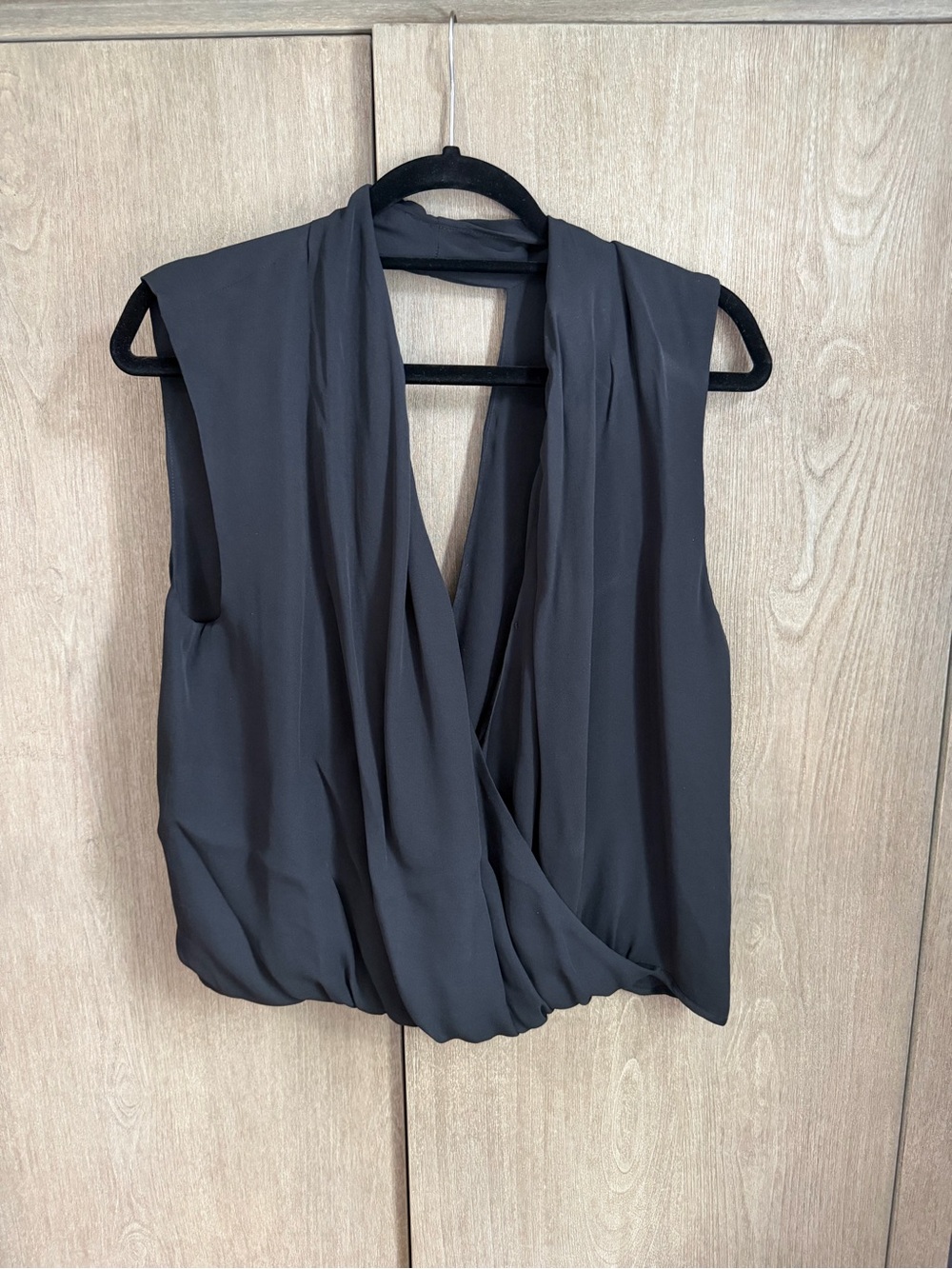 Haute Hippie Black Draped Sleeveless Wrap Top - Women